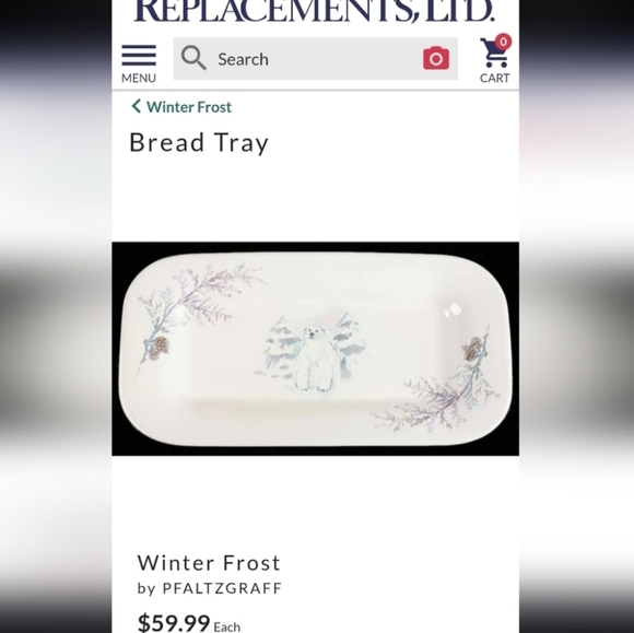 Pfaltzgraff Winter Frost Vintage Oval Platter Christmas Holiday White Blue 16" - Picture 7 of 7